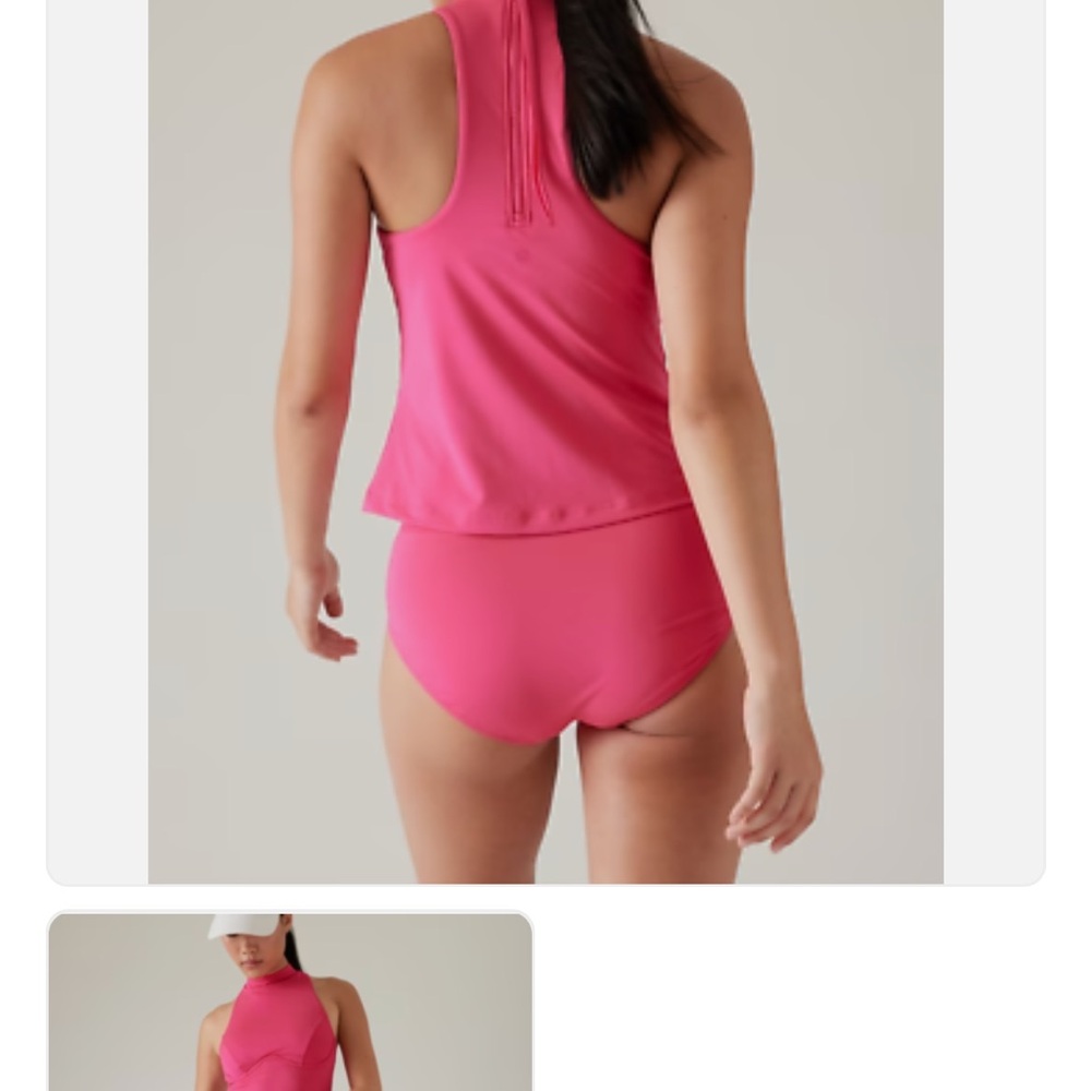 Athleta Pink Maldives Sport Zip Tankini - 32 B/C